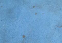 Stains on pool interior surface